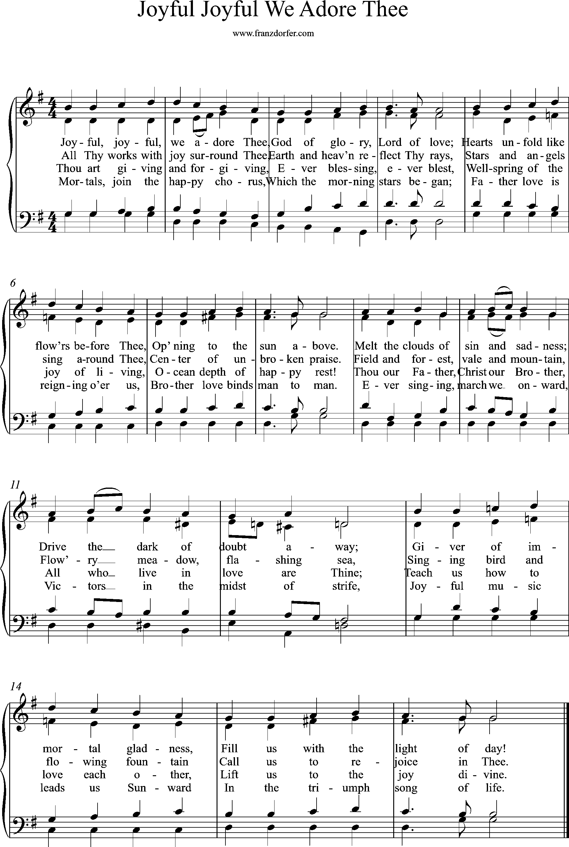 choir-, organ-, sheetmusic, Europahymne, Freude schöner götterfunken